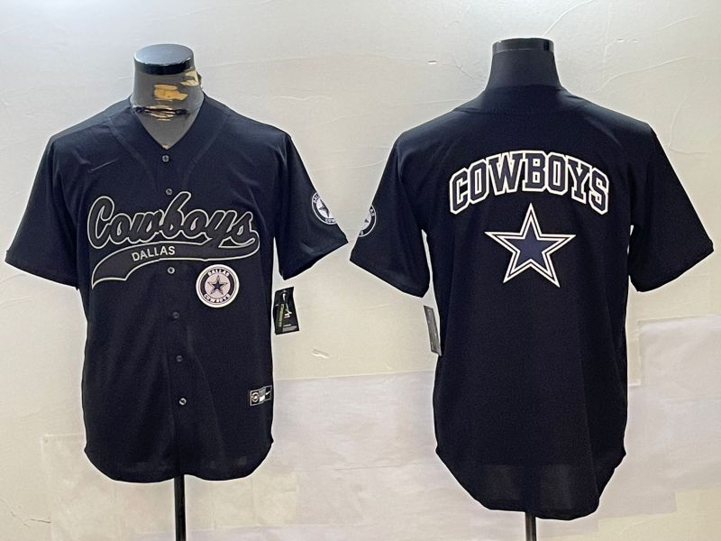 Men Dallas Cowboys Blank Black Joint Name 2024 Nike Limited NFL Jersey style 10